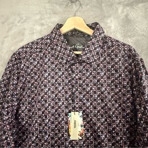 $198 Robert Graham Shirt 2XL Button Down Classic YENI Multicolor Stretch NWT
